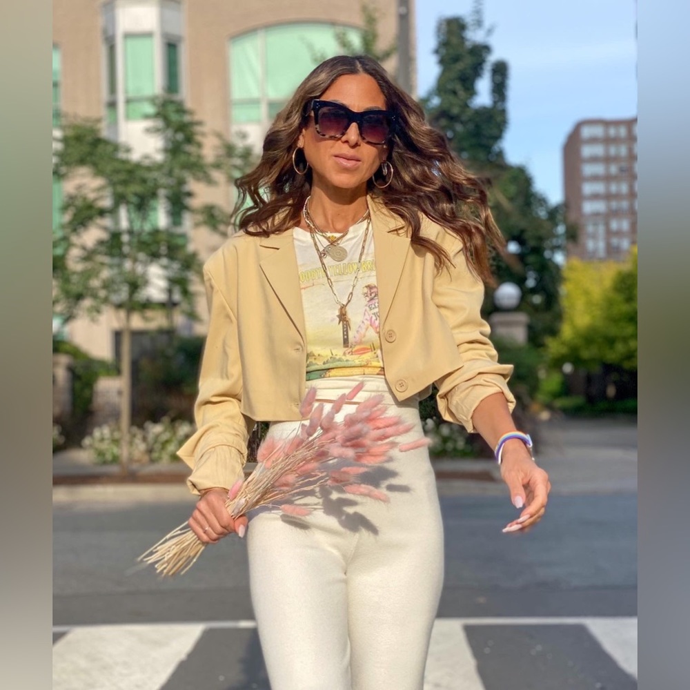WeWoreWhat BNWT Cropped Blazer // Taupe